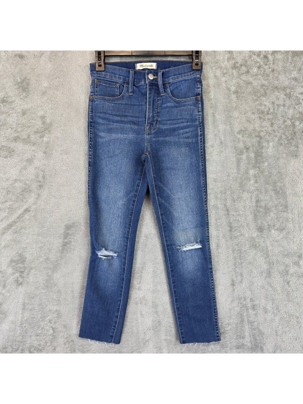 Madewell Jeans Womens 23 Blue 10 Inch Roadtripper Distressed High Rise Skinny